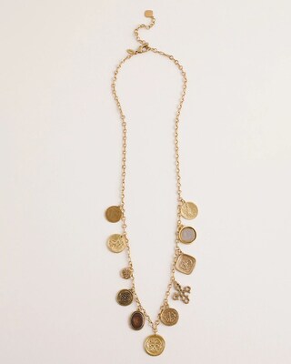 Goldtone Single-Strand Coin Necklace
