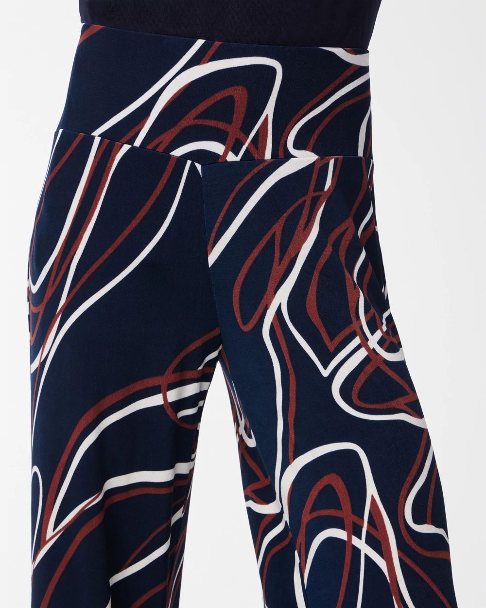 Petite Travelers Navy Wide Yoke Pants click to view larger image.