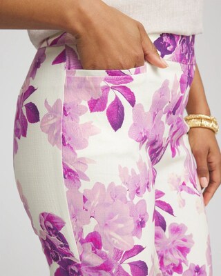 Brigitte™ Floral Pull-On Slim Cropped Pants click to view larger image.