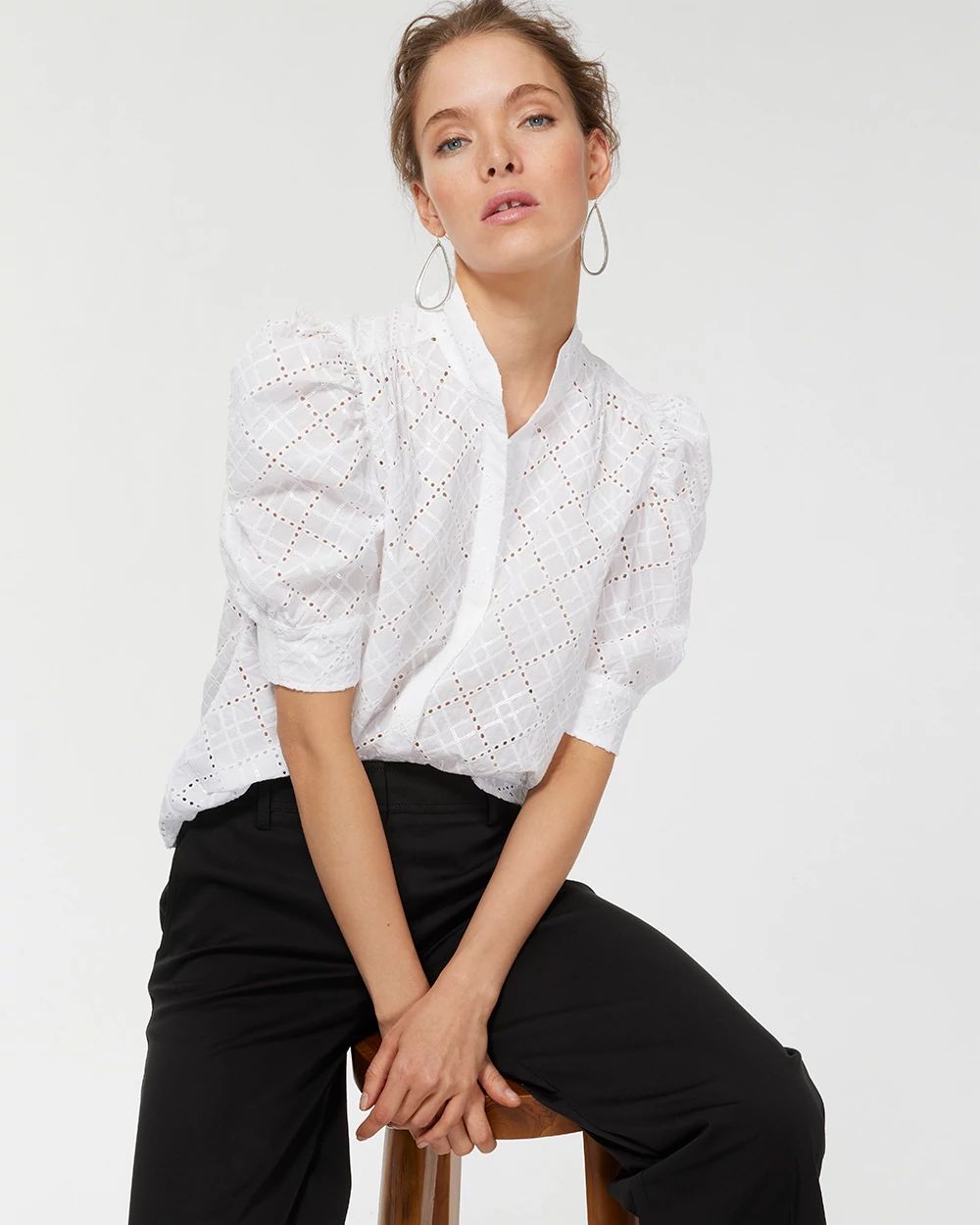Mixed Eyelet Shirt