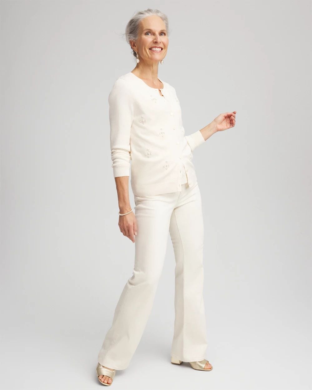 Ella Embellished Crewneck Cardigan