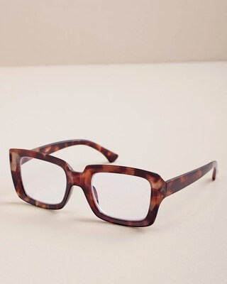 Faux Tortoise Square Reading Glasses