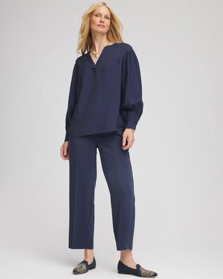 Stretch Crepe Tapered Ankle Pants click to view larger image.