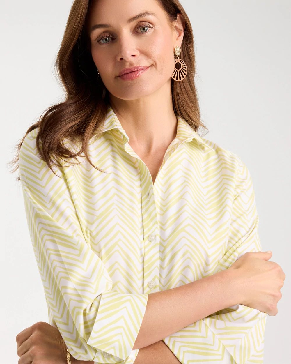 Chevron No Iron Stretch Shirt click to view larger image.