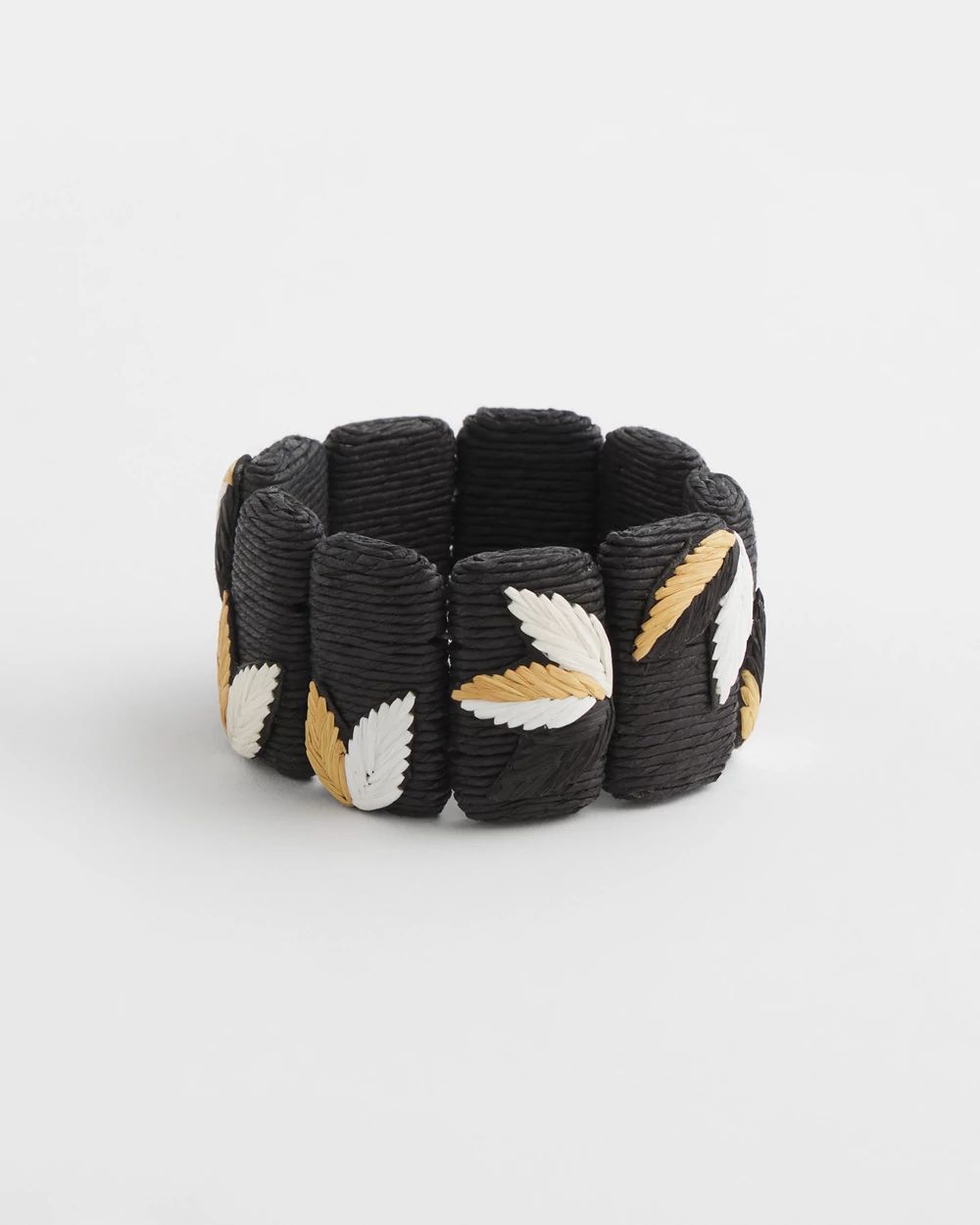 Embroidered Raffia Stretch Bracelet click to view larger image.
