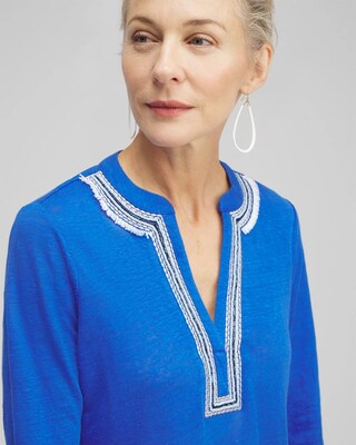 Linen Embellished Tunic click to view larger image.