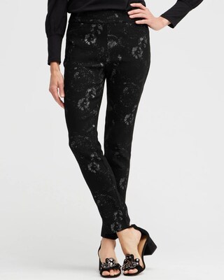Brigitte Lurex Jacquard Ankle Pants
