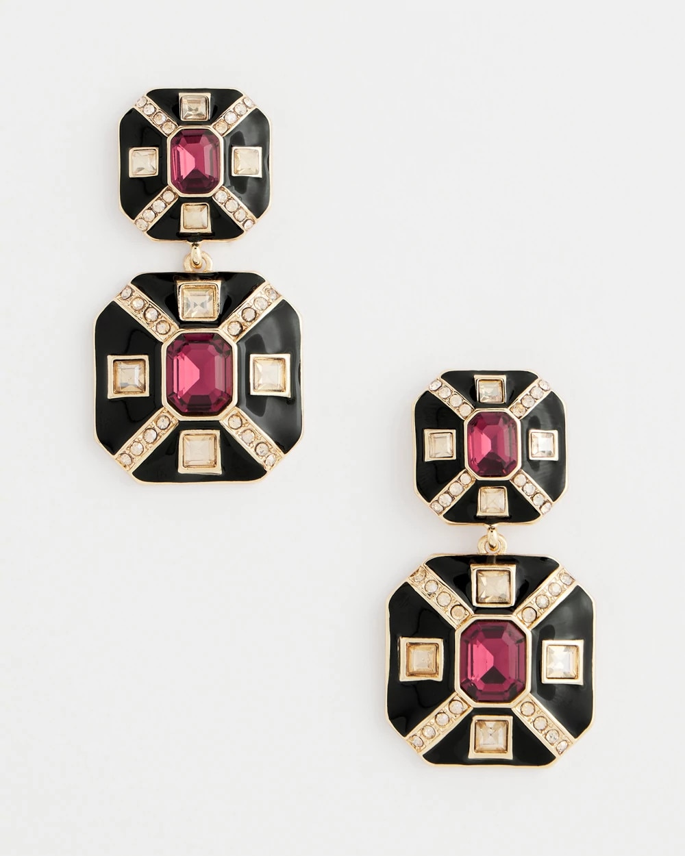 Art Deco Purple Drop Earrings