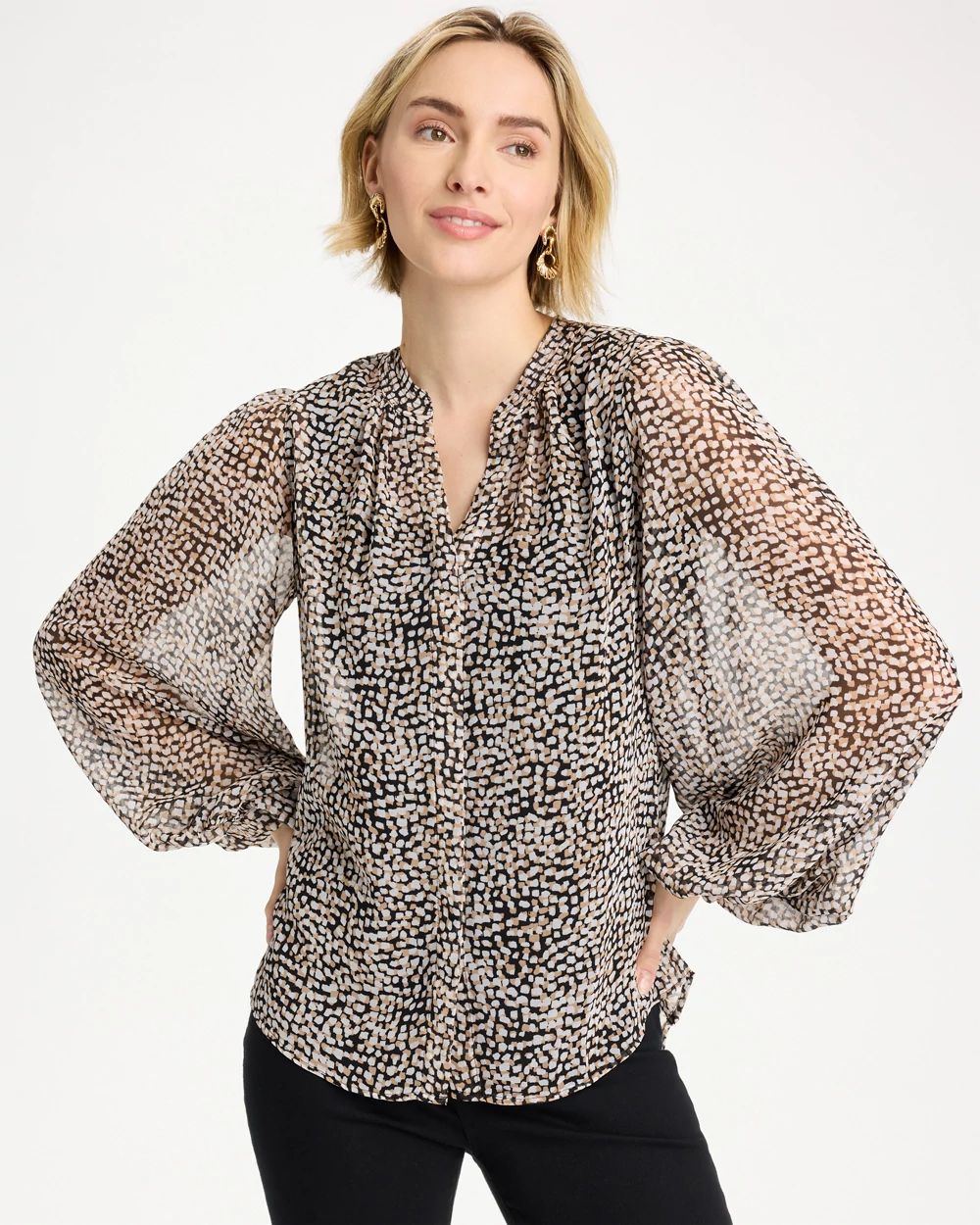 Georgette Printed Squares Blouse
