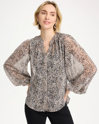 Georgette Printed Squares Blouse
