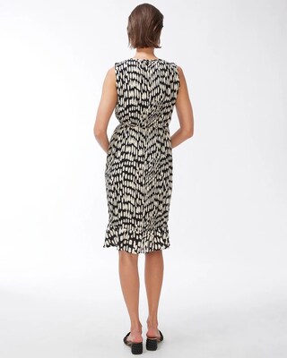 Black Label Two Tone Peplum Crinkle Dress