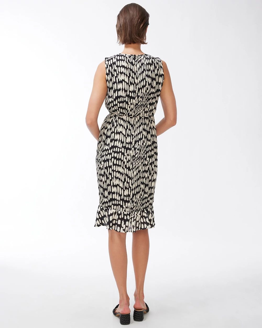 Black Label Two Tone Peplum Crinkle Dress