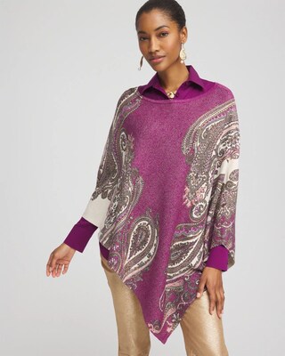 Shimmer Paisley Poncho