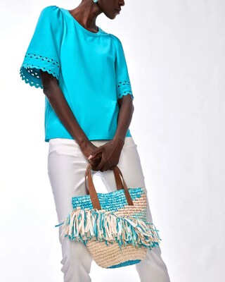 Neutral Turquoise Tote Bag