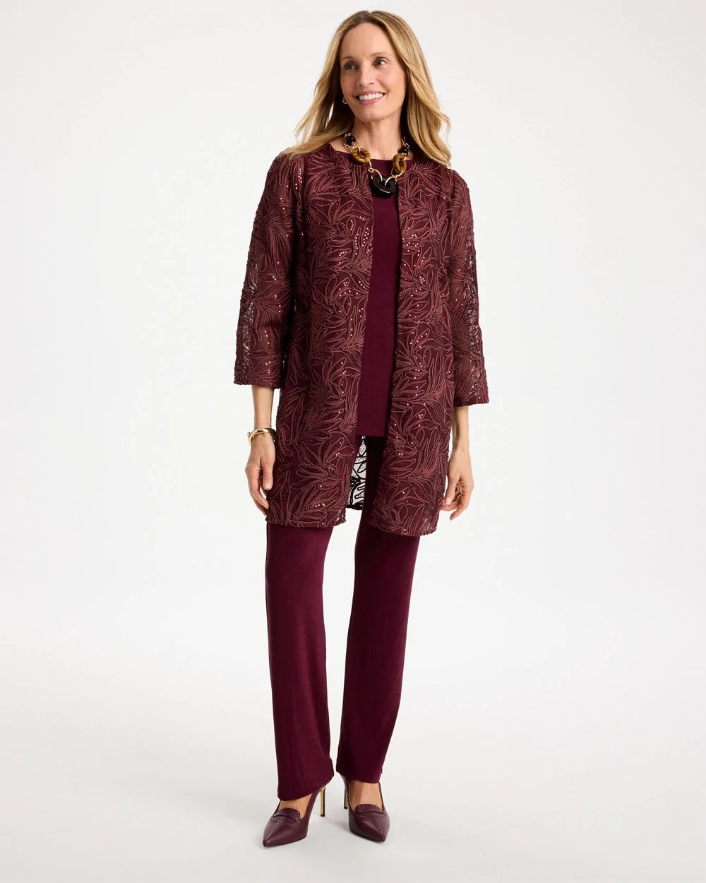 Travelers™ Sequin-Embellished Duster click to view larger image.