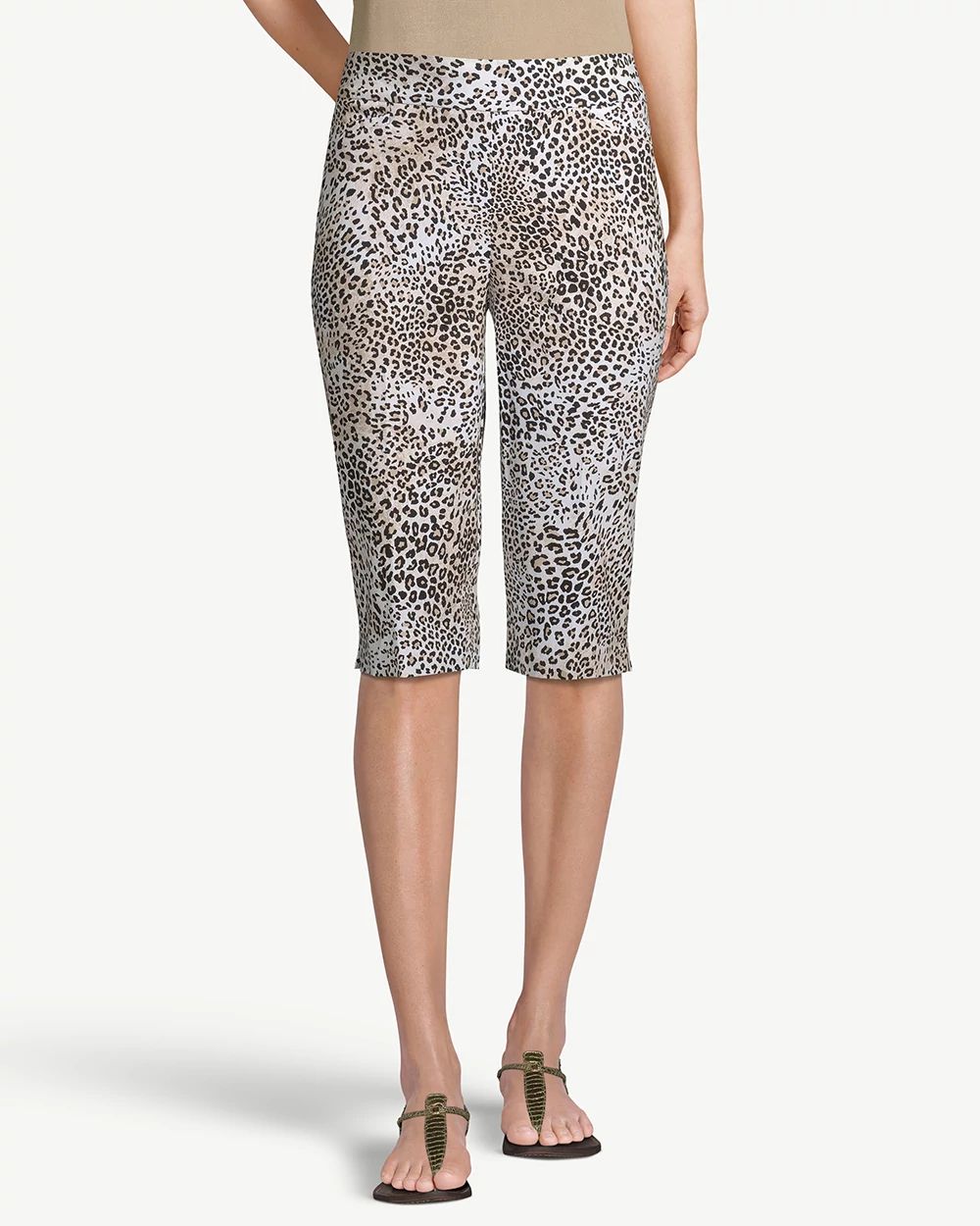 So Slimming Brigitte Animal-Print Slim Shorts - 13 Inch Inseam