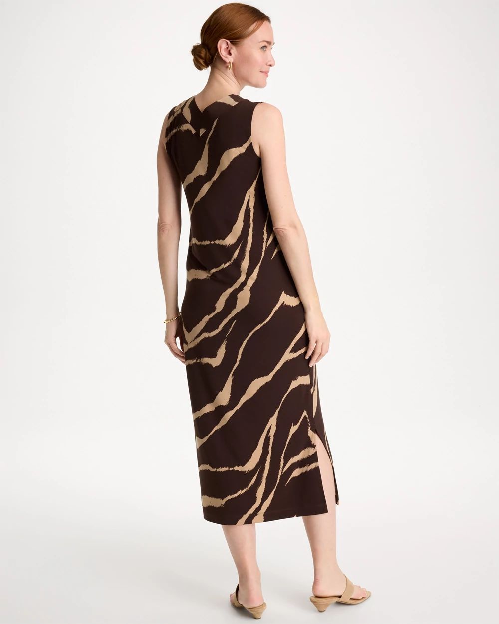 Travelers™ Zebra Double V-Neck Maxi Dress