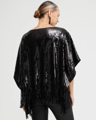 Sequin Fringe Poncho