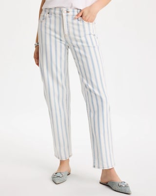 Striped Relaxed Boyfriend Jean