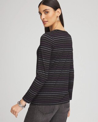 Touch of Cool™ Lurex Stripe Long Sleeve Layering Tee click to view larger image.