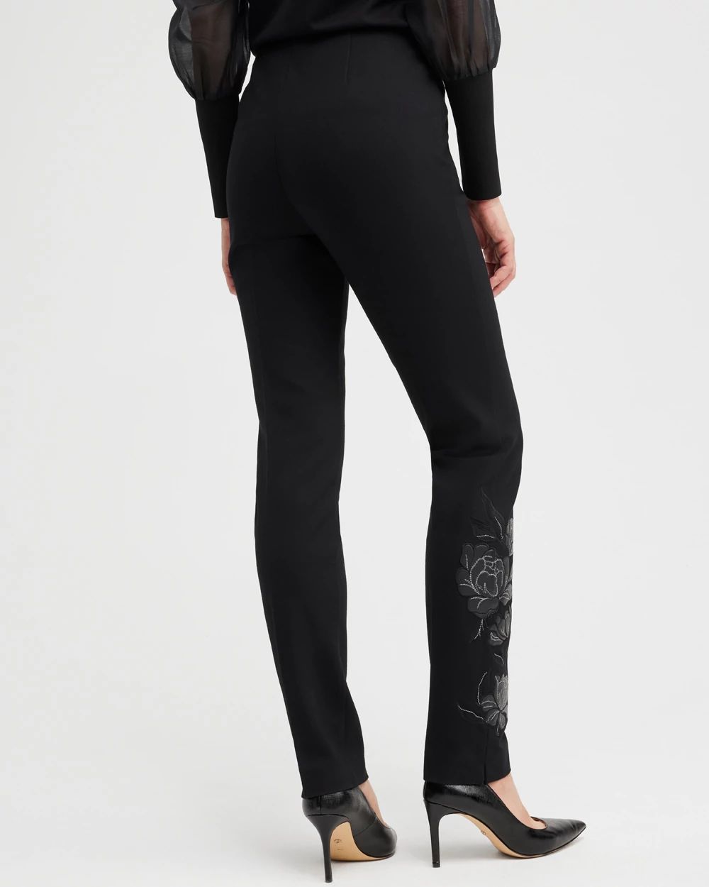 Juliet Faux Leather Applique Pants