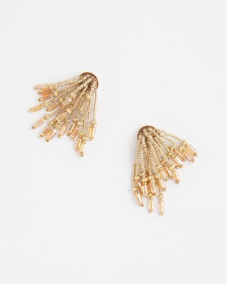 No Droop™ Gold Tone Tassel Bead Earrings click to view larger image.