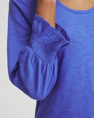 Smocked 3/4 Sleeve Tee