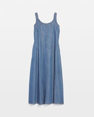 Twill Denim Trapeze-Tank Dress click to view larger image.