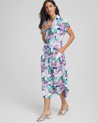 Hammered Rayon Midi Shirtdress click to view larger image.