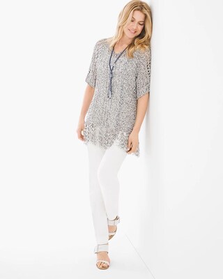 Short-Sleeve Fringe Sweater