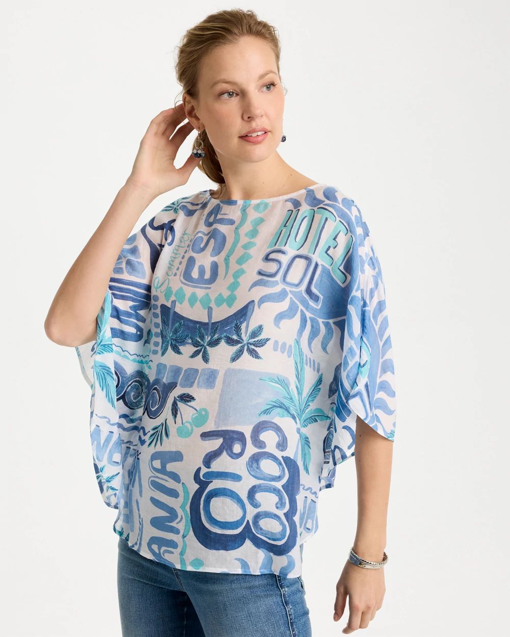 Island Printed Poncho