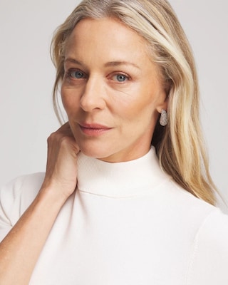 Ella Elbow Sleeve Mockneck Sweater click to view larger image.