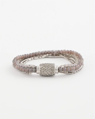 Neutral Multi Strand Pavé Bracelet