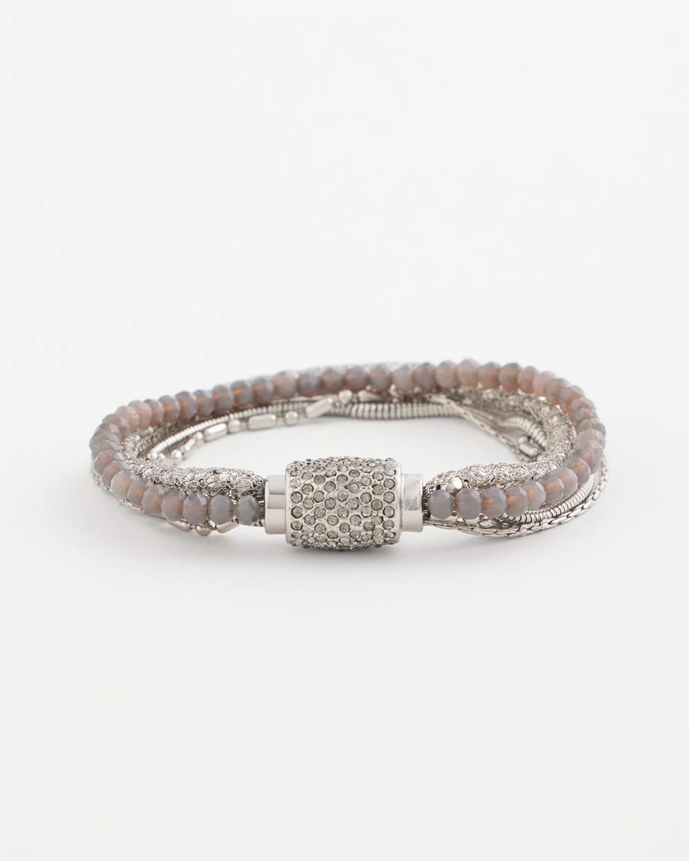 Neutral Multi Strand Pavé Bracelet