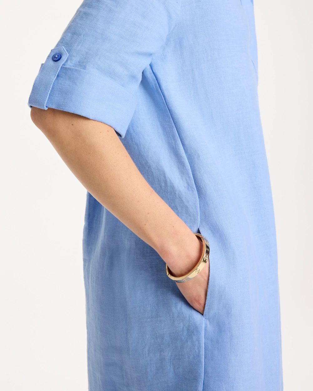 Linen Flounce Dress click to view larger image.