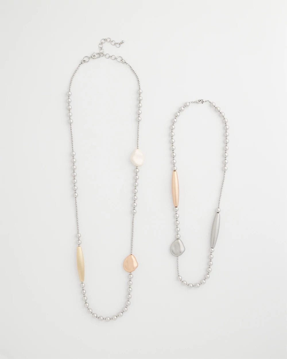 Copper and Silver Double Strand Necklace click to view larger image.