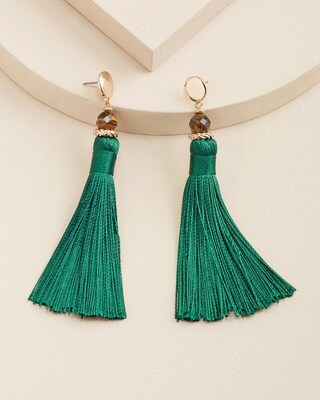 Green Tassel Earring