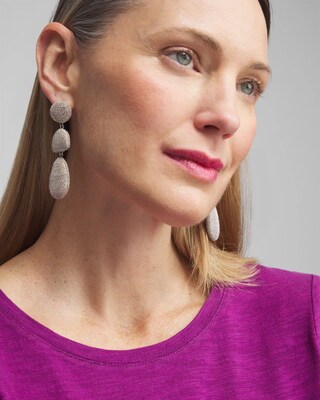 Silver Tone Linear Drop Earrings