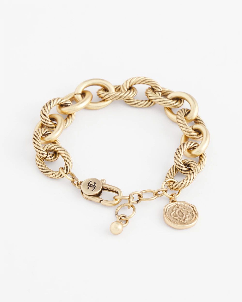Gold-tone Textured Chain Bracelet