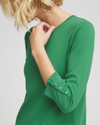 Pima Cotton Crewneck Button Tee click to view larger image.