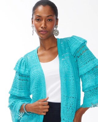 Tiered Fringe Sleeve Cardigan