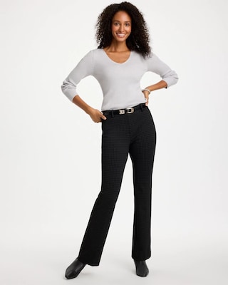 Emme Houndstooth Slim Bootcut Pants