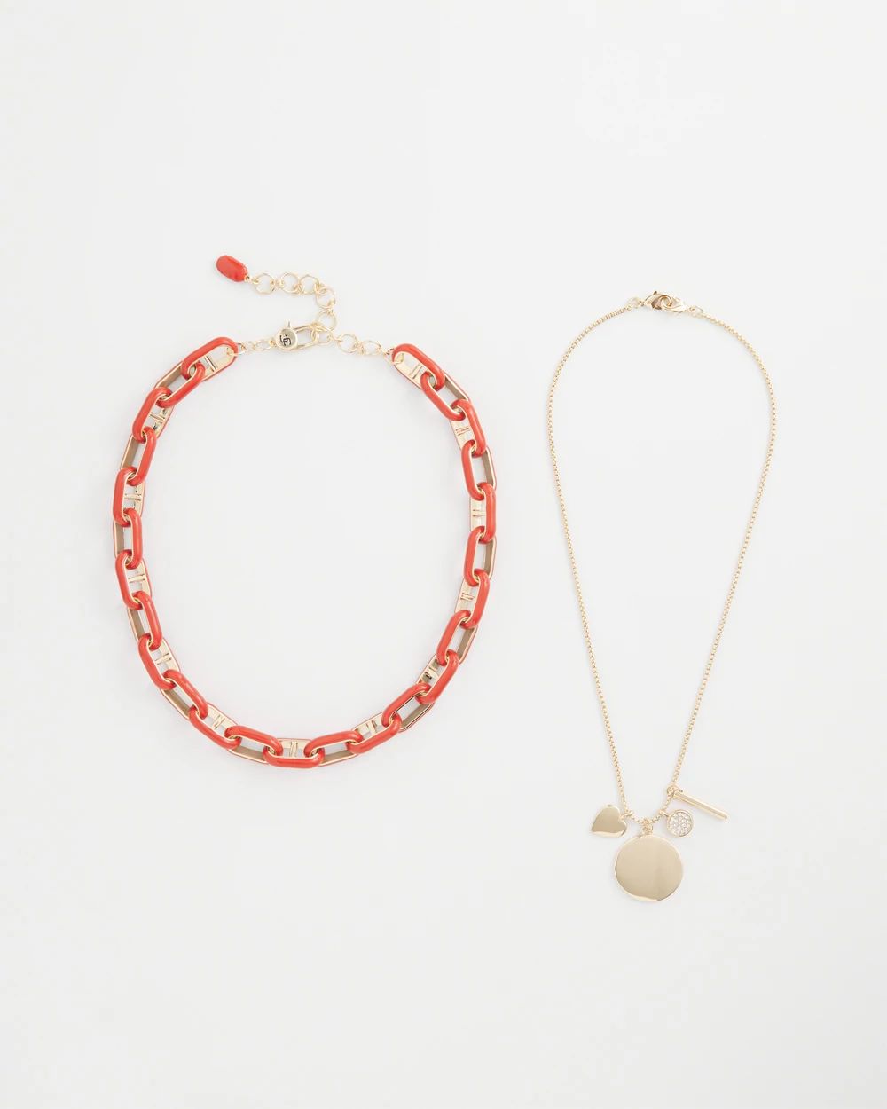 Orange Enamel Multistrand Necklace click to view larger image.