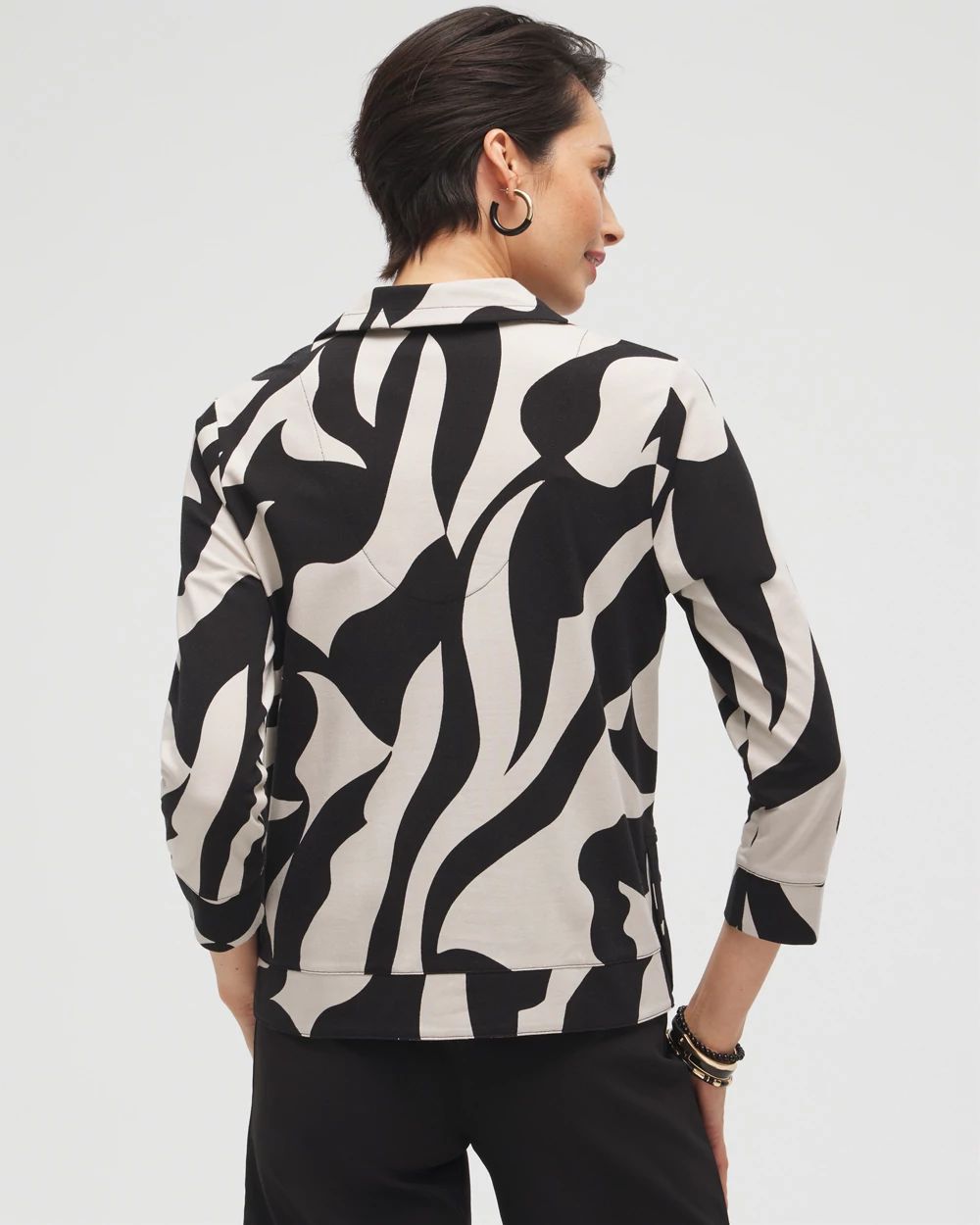 Abstract Polished Collar Top