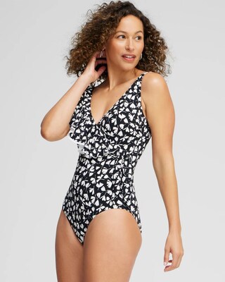 Gottex Ruffle Shoulder One Piece Swimsuit