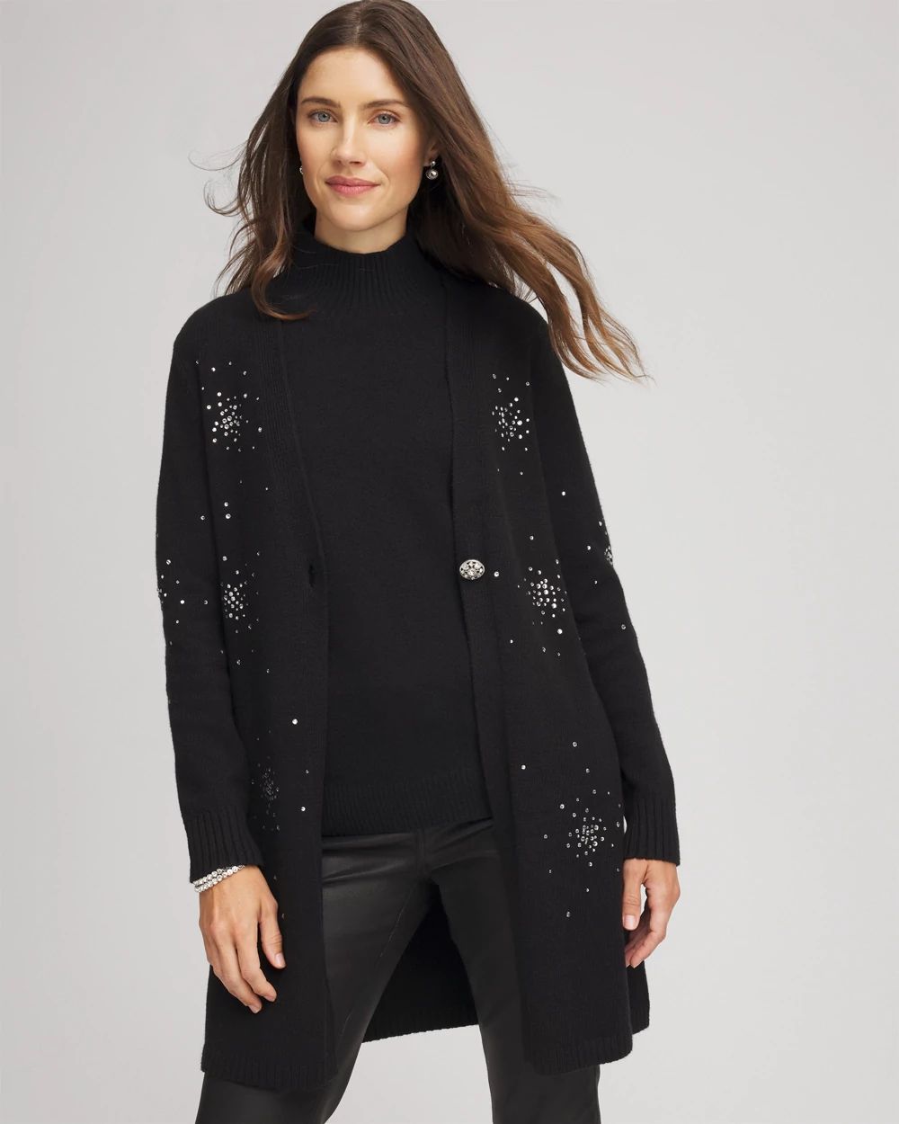 Rhinestone Embellished Cardigan