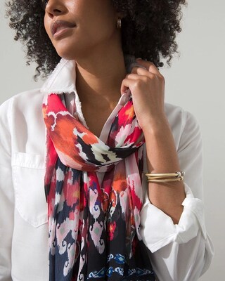 Ikat Print Oblong Scarf