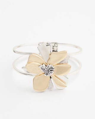 Floral Hinge Cuff Bracelet click to view larger image.