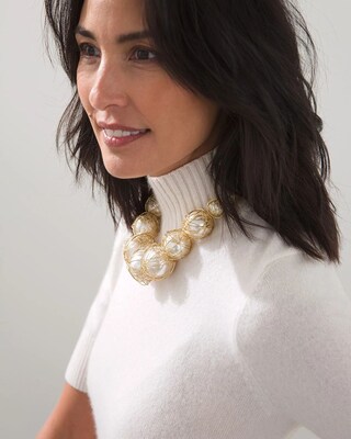 Faux Pearl Statement Necklace
