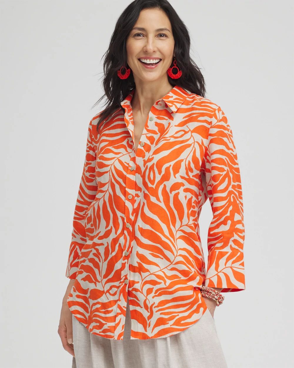 No Iron™ Linen Palms Shirt